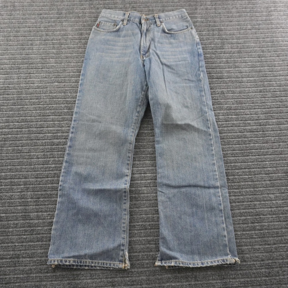 Vintage Abercrombie & Fitch Bootcut Jeans Mens 30x30 Indigo Blue Distressed Hem